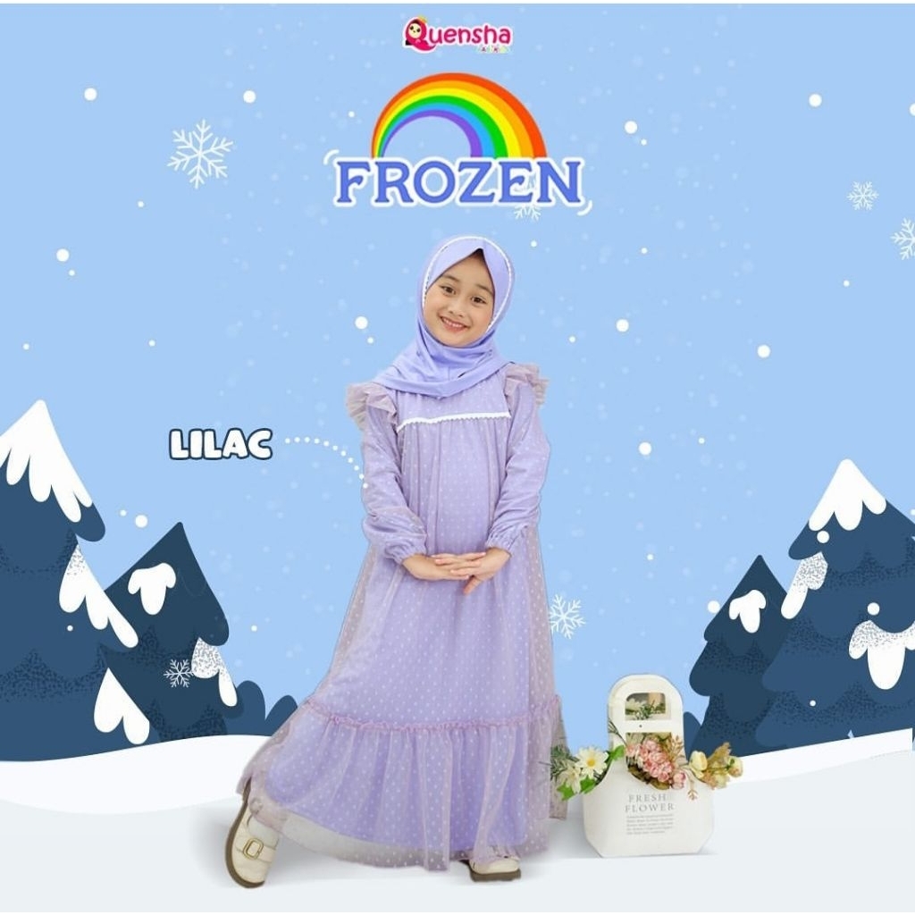 SALE Gamis Frozen By. Quensha BabyKids Lilac S