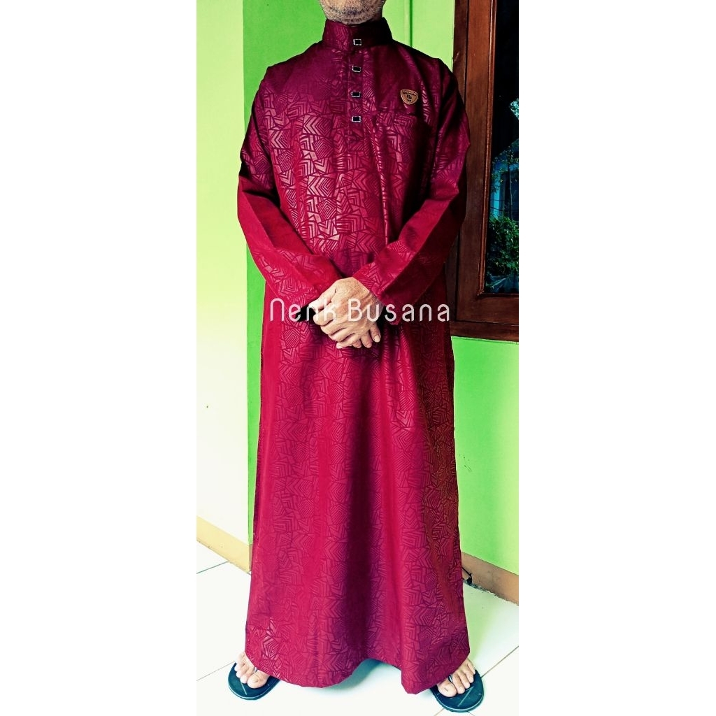 jubah pria dewasa motif embos,gamis pria dewasa embos