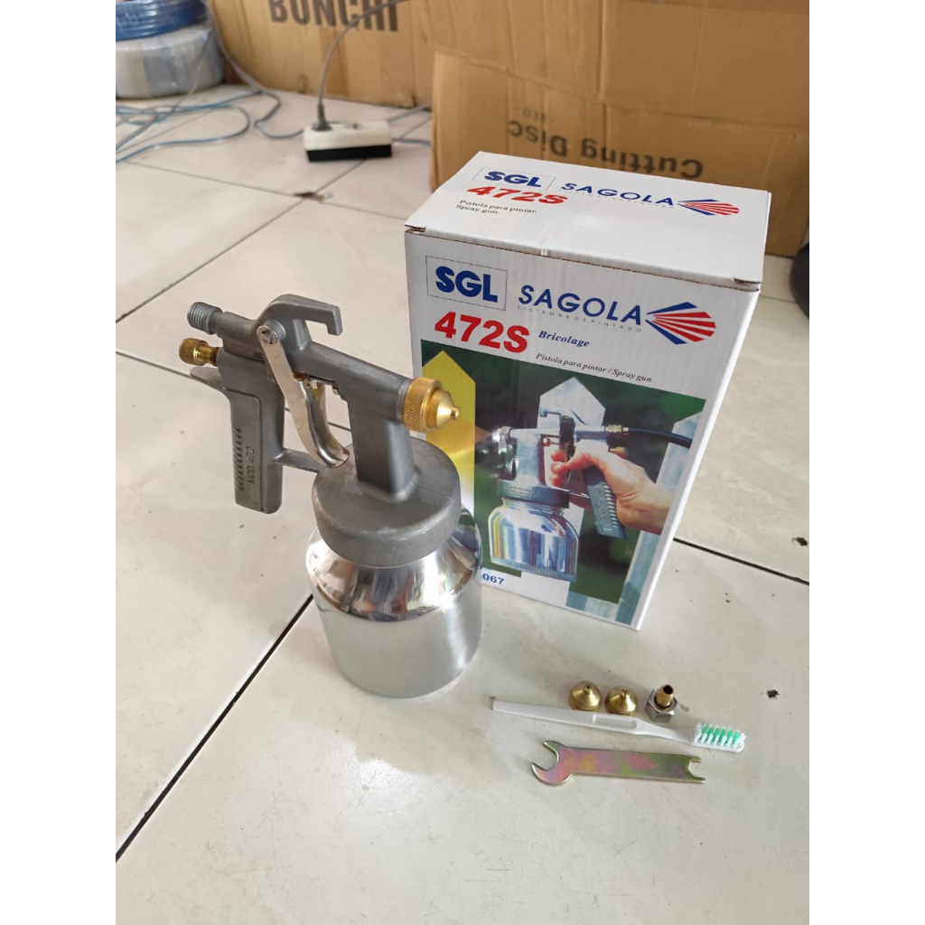 SGL SAGOLA 472S Spray Gun Alat Semprot Cat Original - TYPE F75S Spraygun Tabung Bawah