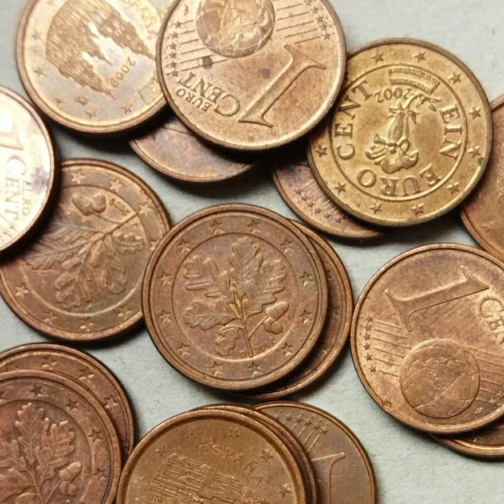 Koin 1 cent euro acak