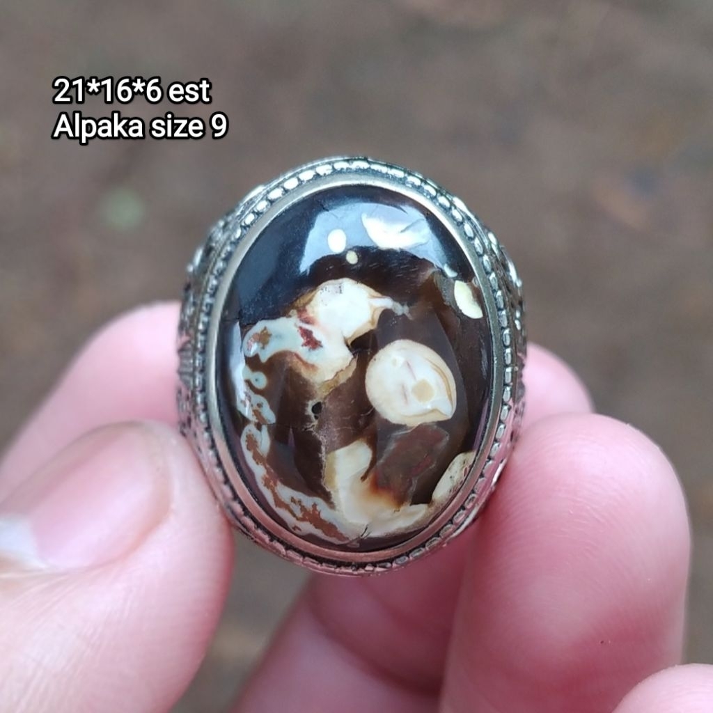 (BISA COD) Cincin Batu Akik Pancawarna Garut Edong Klasik