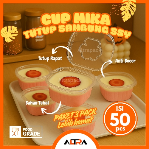 SSY Cup Mika Puding Tutup Sambung Bentuk Oval Anti Bocor
