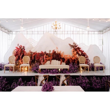 set kursi dekorasi manten kombinasi rotan