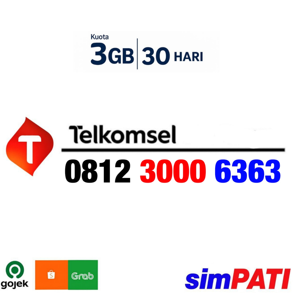 INCLUDE KOUTA 3GB - Kartu Perdana Nomor Cantik Telkomsel Simpati - O812 3000 6363