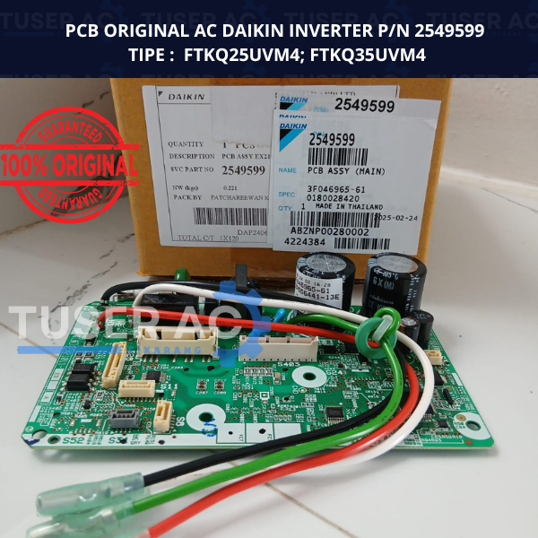 PCB ORIGINAL DAIKIN Thailand Flash Inverter Tipe FTKQ15UVM4 / FTKQ20UVM4 / FTKQ25UVM4 / FTKQ35UVM4 /