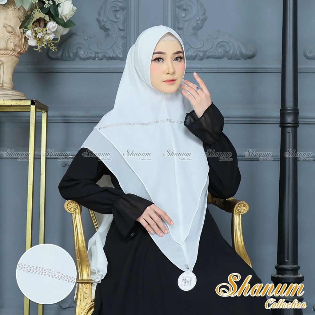 Shanum_ Khimar Hafivah Syari jumbo/Hijab syari  jumbo/French Khimar syari jumbo/Hijab instan ceruty 