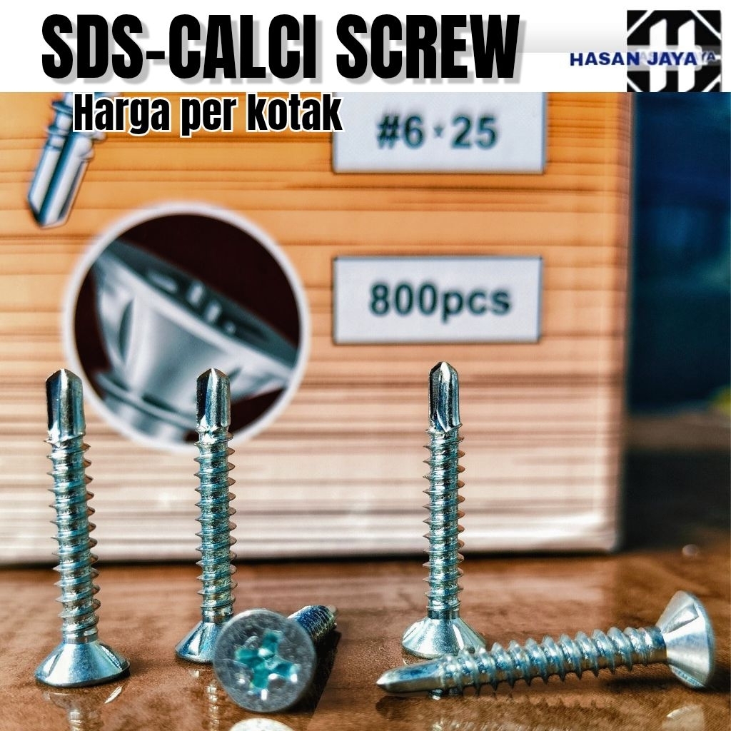 [1KOTAK 800Pcs] Sekrup Skrup Sds Calci Screw (6x25) (6x30) Inch Skrup Sds Calci Kalsiboard Atap