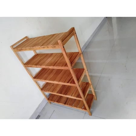 Rak serbaguna, Rak 5 susun kayu, Rak sepatu kayu, Rak buku