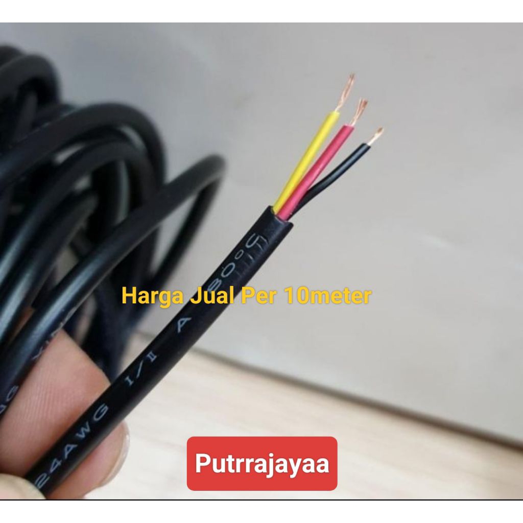 Kabel Awg24 3 jalur Jual Per/ 10meter Kabel Serabut - Kabel Awg 24 isi 3 Jalur Jual Per/ 10m