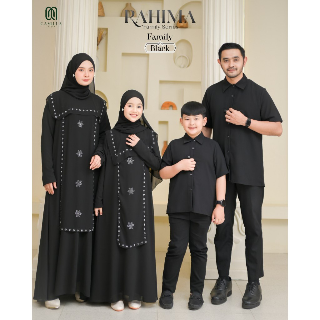 OPEN PO Sarimbit Rahima Payet (Black) Camilla Hijab Sarimbit Keluarga Terbaru 2026