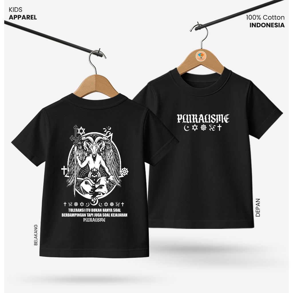 Baju Kaos Distro Anak Laki Laki Depan Belakang Keren Usia 3 - 10 Tahun - Kidswear Motif Pluralisme V