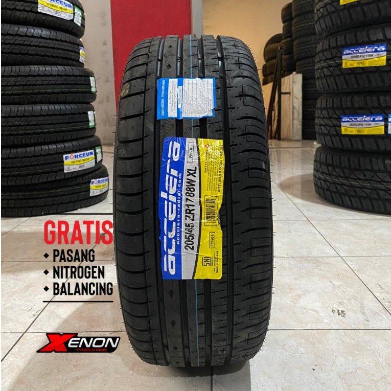 BAN MOBIL ACCELERA PHIR 205 45 R17 TUBELESS MURAH UNTUK VELG MOBIL RACING RING 17 AWET