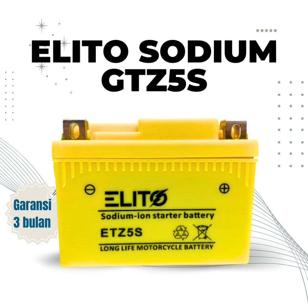 Aki Motor Mio M3, Mio J, Mio GT 125 GTZ5S ELITO SODIUM Accu Kering