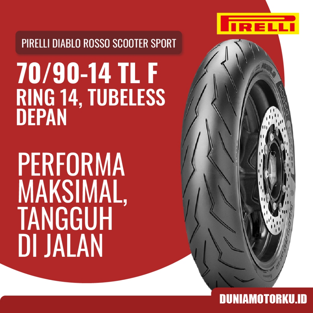 Ban Pirelli 70/90 Ring 14 Diablo Rosso Scooter Sport Ban Motor BEAT GENIO SCOOPY VARIO FAZZIO Ban De