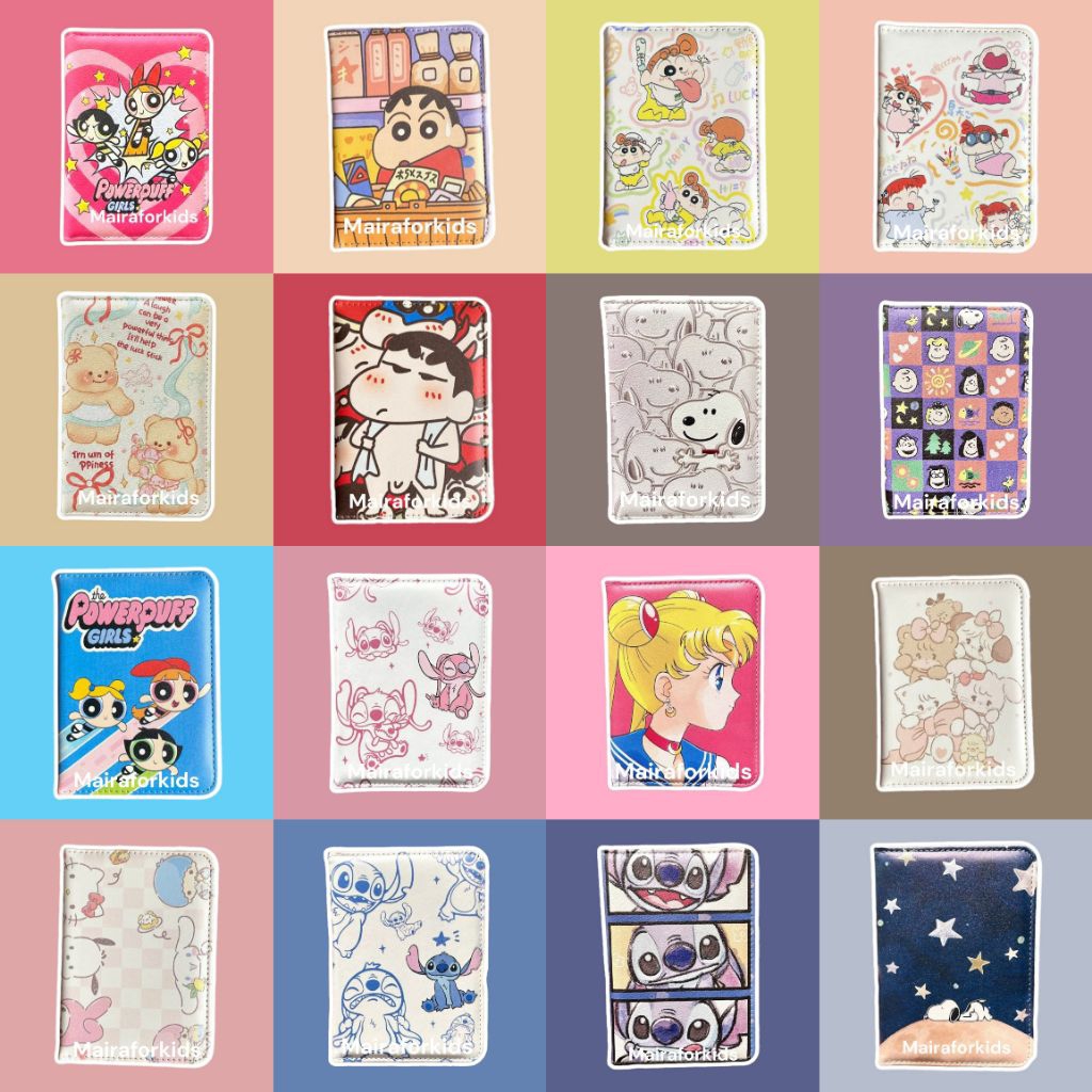 Cover Passport Karakter Stitch Shinchan Snoopy Sailormoom | Case Pasport Lucu | Dompet Buku Passport