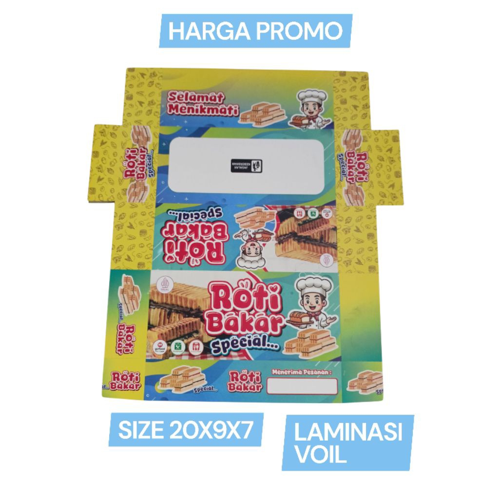 BOX ROTI BAKAR BANDUNG / DUS ROTI BAKAR  BANDUNG / KEMASAN ROTI BAKAR