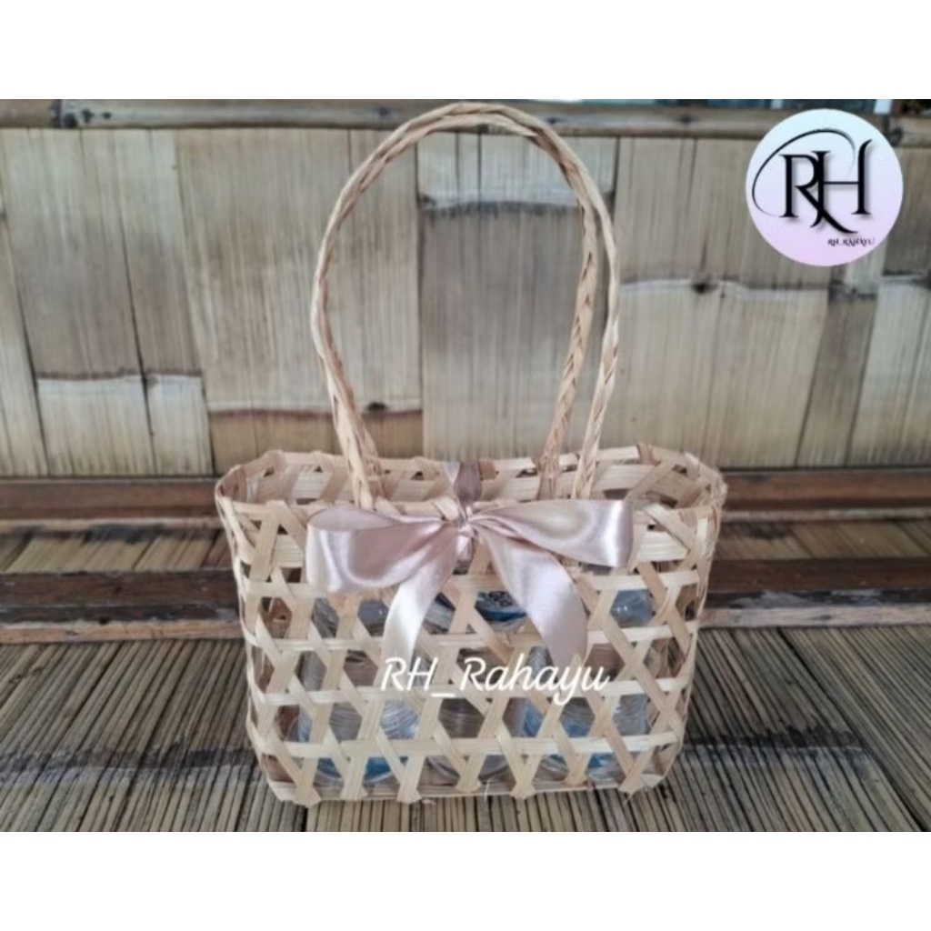 Keranjang Anyaman Bambu/Tas Hampers Tali Kepang