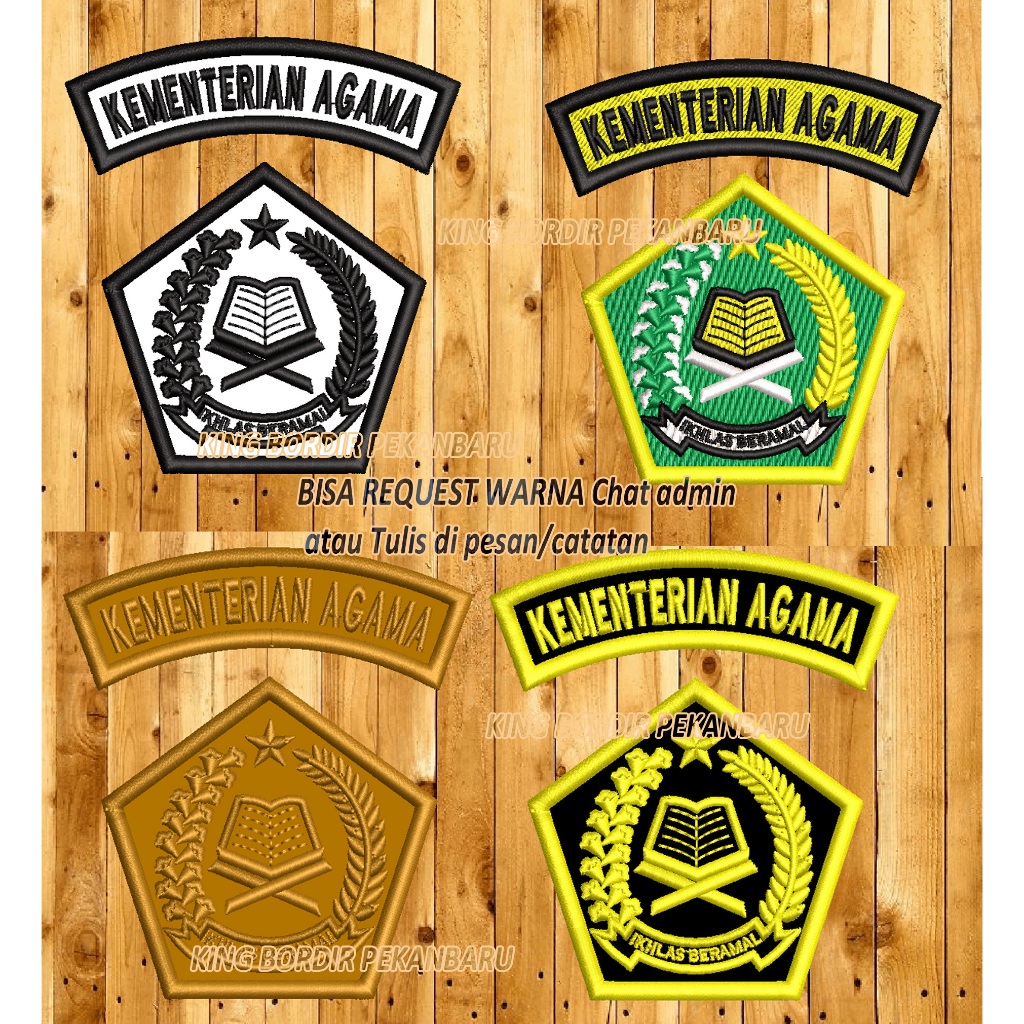 Logo Bordir Timbul 3D Kemenag Kementerian Agama RI