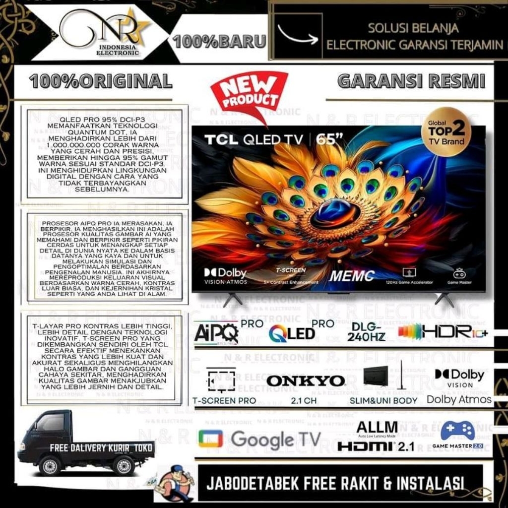 TCL 98C655 4K HDR ANDROID TV QLED 98 INCH 98C655