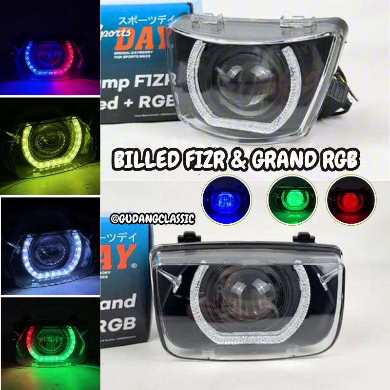 LAMPU DEPAN LED HONDA GRAND FIZR FORCE1 LAMPU LED NYALA RGB BY SPORTSDAY