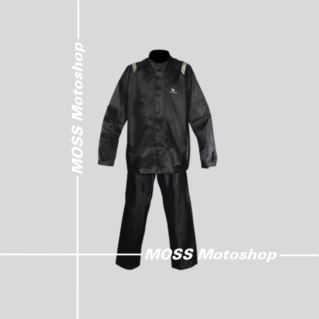 JAS HUJAN RESPIRO CHALLENGER R2.0 Black Original - RAINCOAT MOTOR TOURING Anti Rembes 2 Ply - Respir
