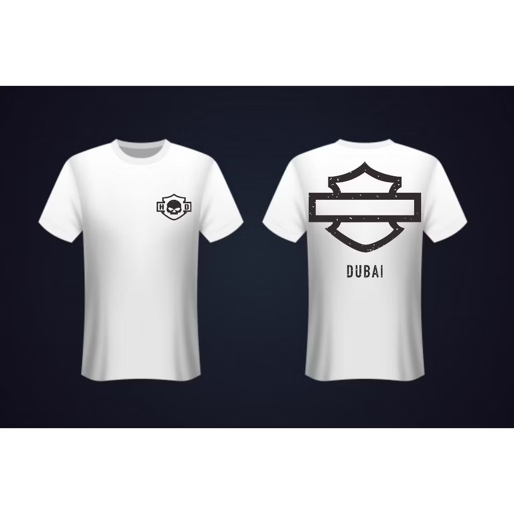 Kaos Harley Davidson Dubai - Skull - HDCI - HOG - T Shirt Bikers Motor Besar - Moge - Otomotif Appar