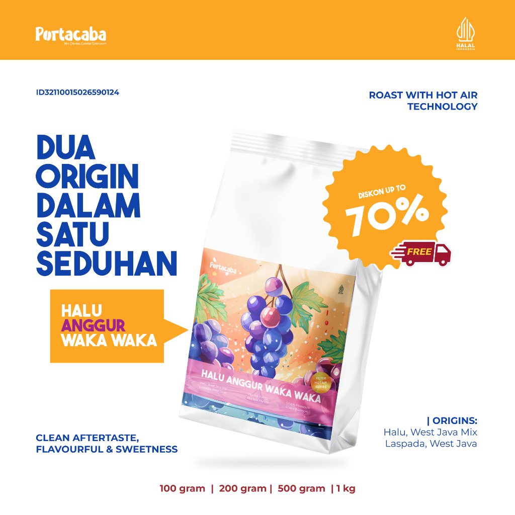 Biji Kopi Arabika Halu Anggur Wine Fruity | KOPI LOKA Waka-Waka Natural 200gr
