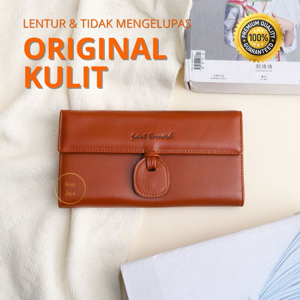 Dompet Kulit Panjang Asli Ori Branded Original  Wanita Cewe Cewek Murah Perempuan Terbaru