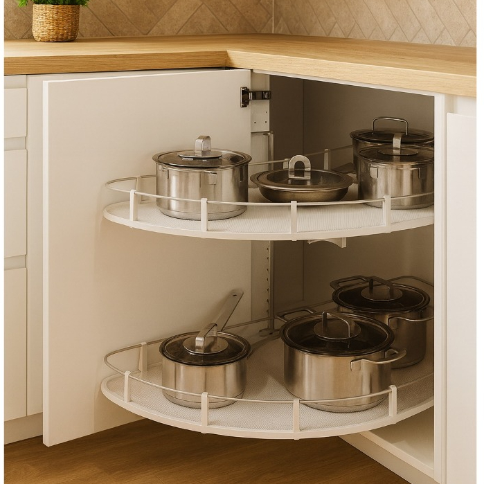 Rak Sudut Dapur  PERMIUM Rak Dapur Sudut 180 RAK Putar Serbaguna Rak Tarik sudut dapur 270