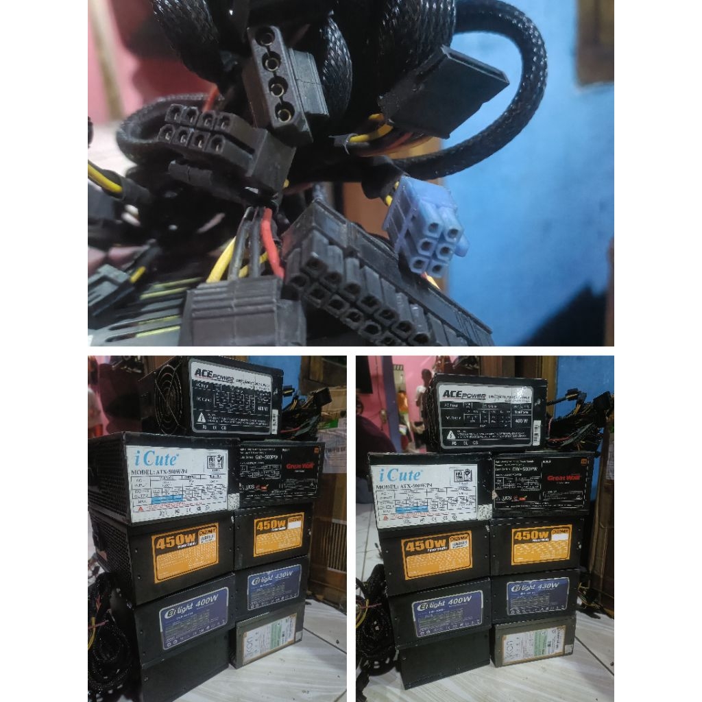 PSU PC PURE 400–500W Bekas Normal | Banyak Pilihan Merk | Kirim Random