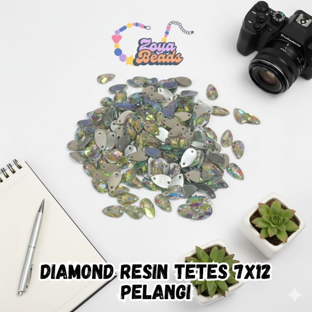 [50 Pcs] Diamond Resin Tetes 7x12 Pelangi / Payet Resin / Mute Resin / Diamond Resin / Payet Tetes /