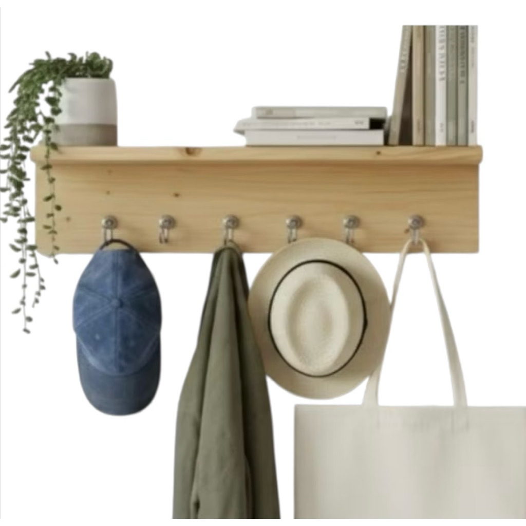 Rak Buku Gantungan Kunci / Rak Buku Kayu Minimalis Gantungan Kunci , Topi Tas , Serba guna