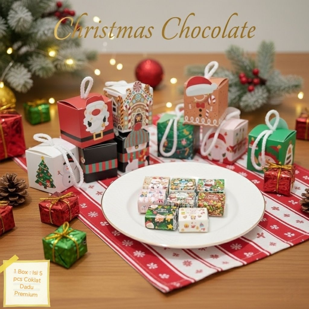 CHRISTMAS CHOCOLATE MINI BOX | HADIAH HAMPERS NATAL COKLAT PREMIUM | BOX COKLAT GANTUNGAN POHON NATA