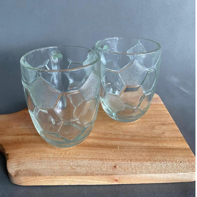 6 PCS Gelas Bola Gagang Kaca / Gelas Kopi / Gelas Kaca 6 Pcs