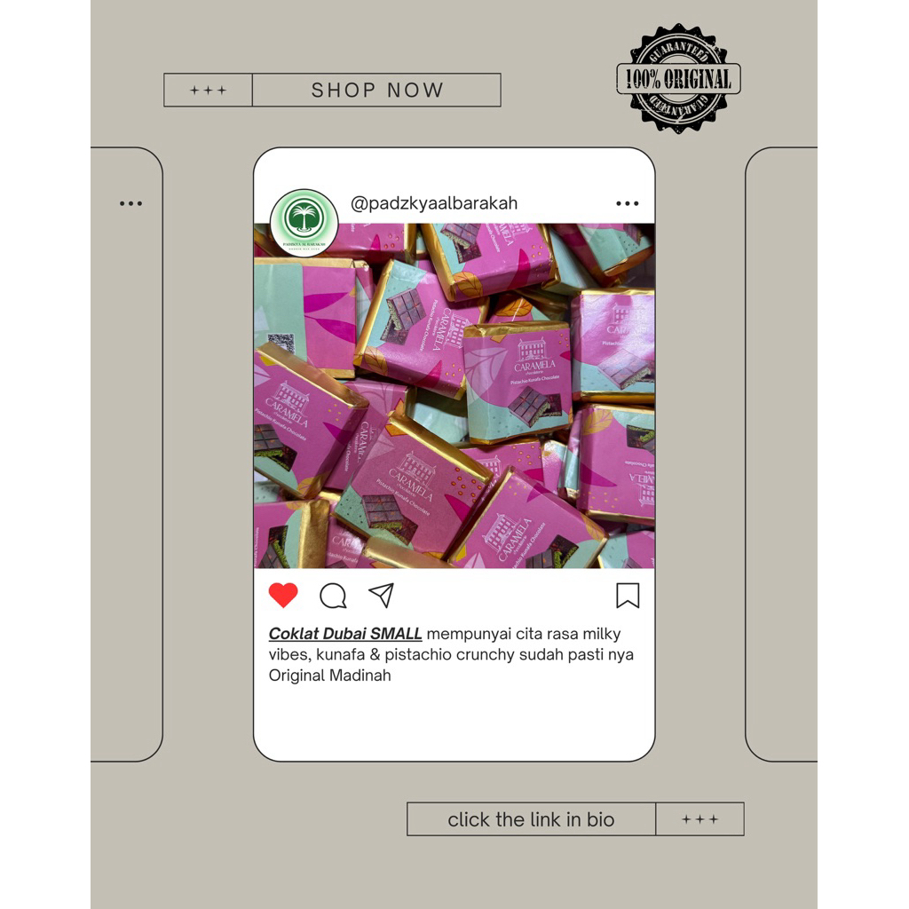MINI Coklat Dubai Ori Saudi Caramela Pistachio Kunafa Chocolate Saudi Oleh Oleh