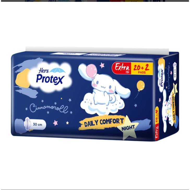 Hers Protex Cinnamoroll Pembalut Wing Malam 22 Pcs