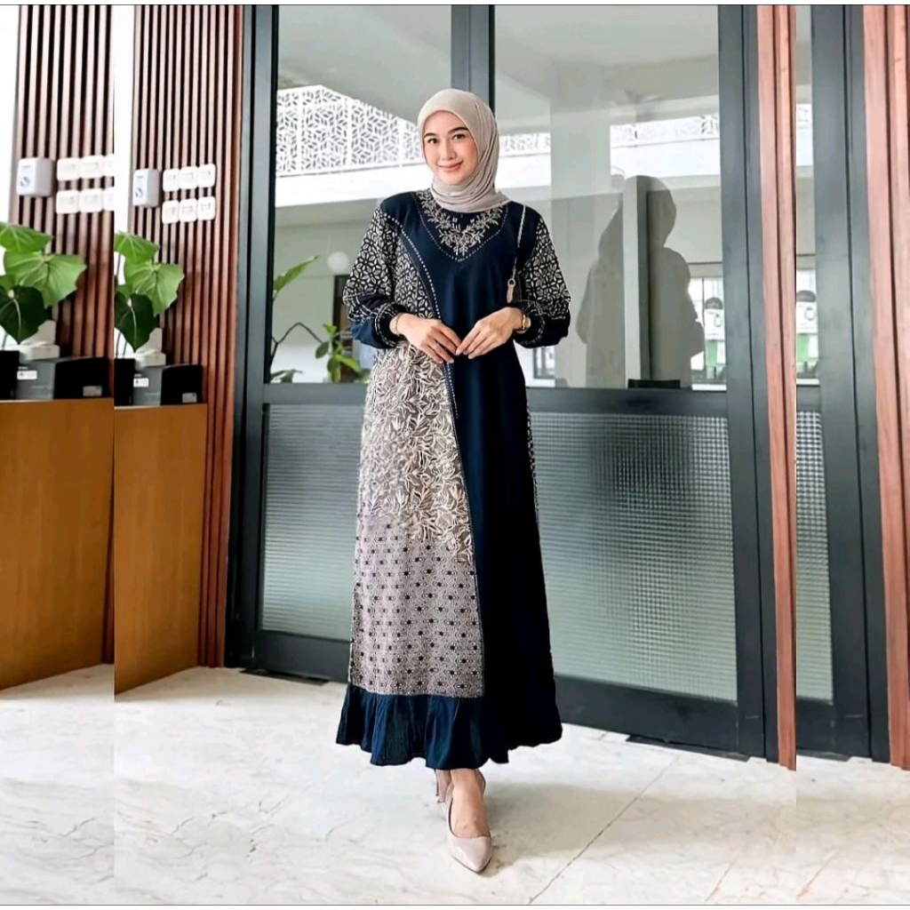 Kejora Dress Gamis Rayon Wanita Rempel Adem Dingin Halus