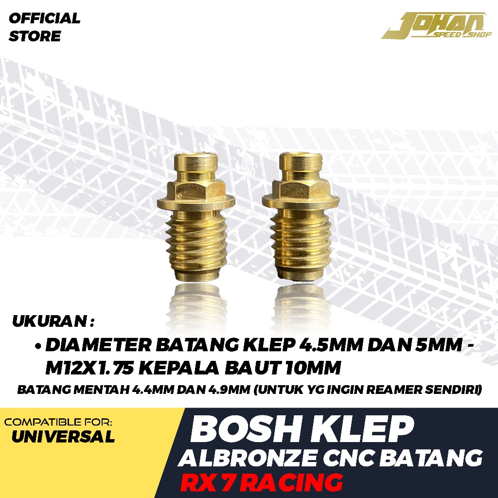 Bosh Klep Albronze Batang 4,5mm Batang 5mm Jorg Lathe Johan Garage