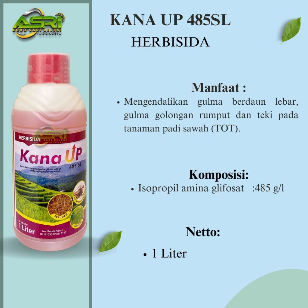 Kana Up 485 SL 1Liter (Glyfosat) Sistemik Basmi Gulma
