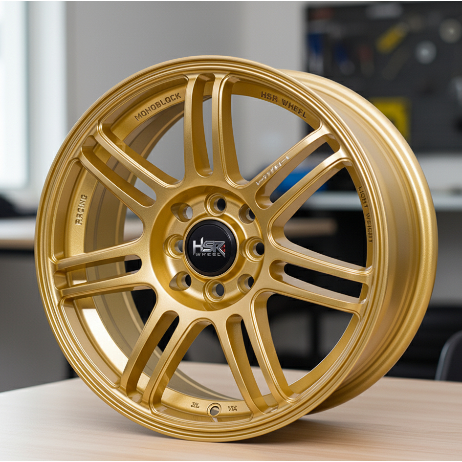 Pelek Mobil Mazda2, Livina HSR BOON RING 16 LEBAR 7 PCD 4X100/114,3 GLOSSY GOLD