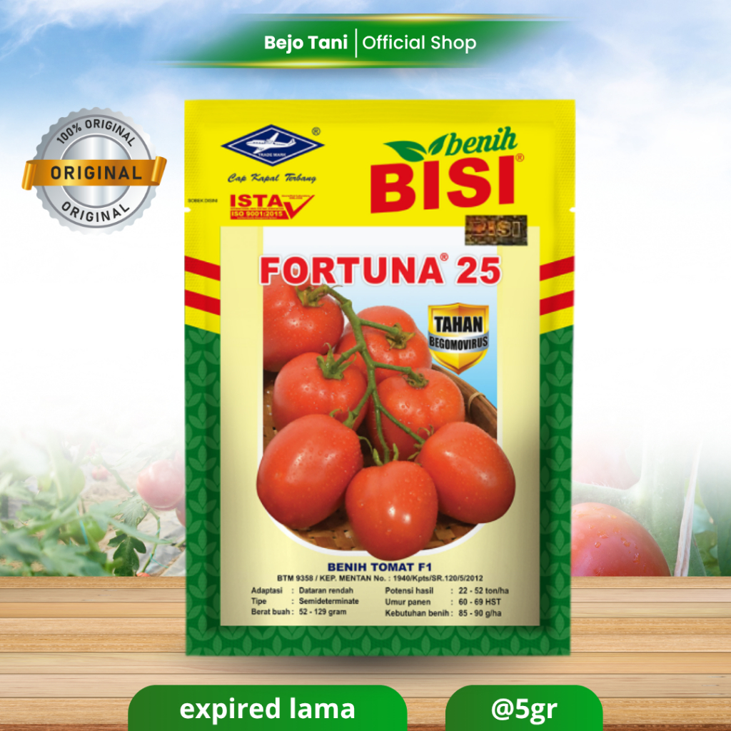 Benih Tomat Fortuna 25 F1 isi 5gr ± 1.750 biji Panen Cepat, Buah Besar & Cocok untuk Dataran Rendah