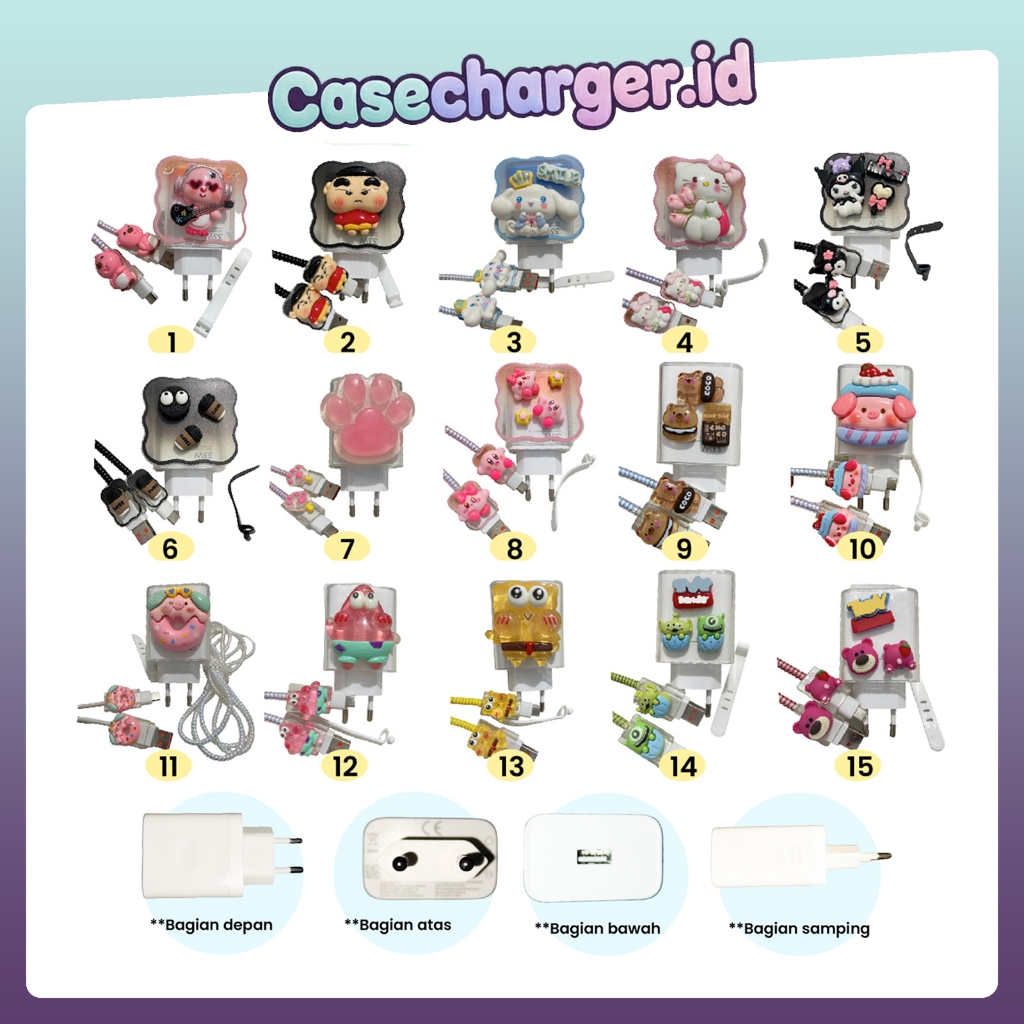 [OPT] Case Pelindung Charger Oppo 65w&67w/80w/100w Set 5 Item Pelindung Kabel