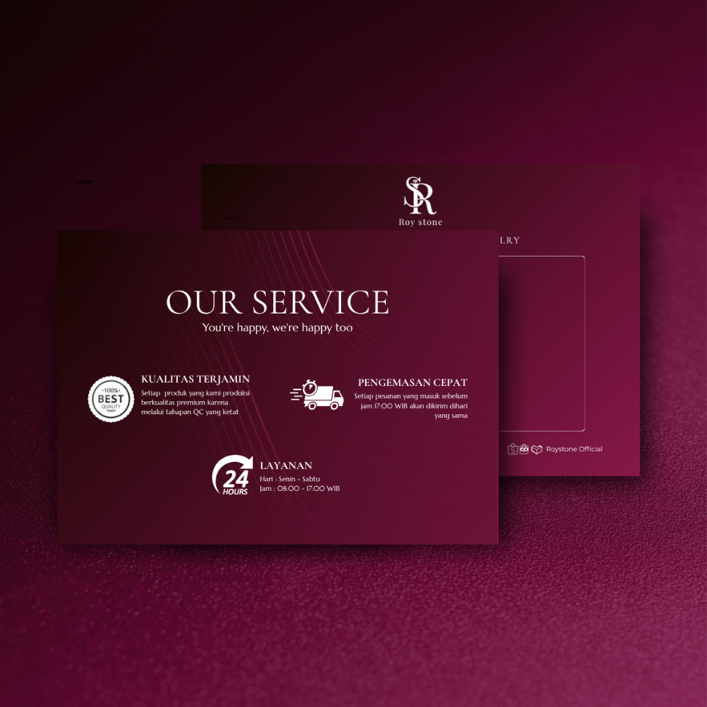 (Add On) - Card Our sercive Roystone Jewels