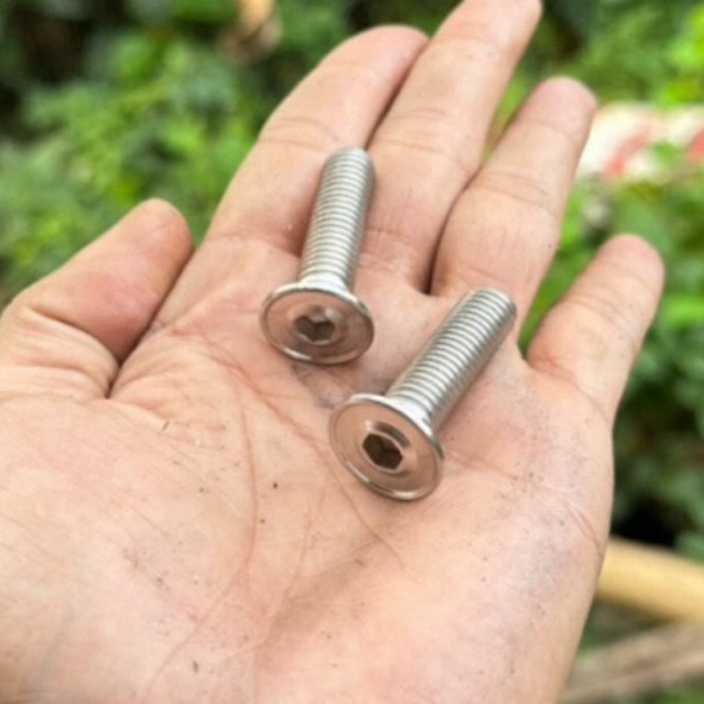 Baut L Slim Stainles model BARU Baut 14 / Mur 14 / M10 Drat kasar handmade