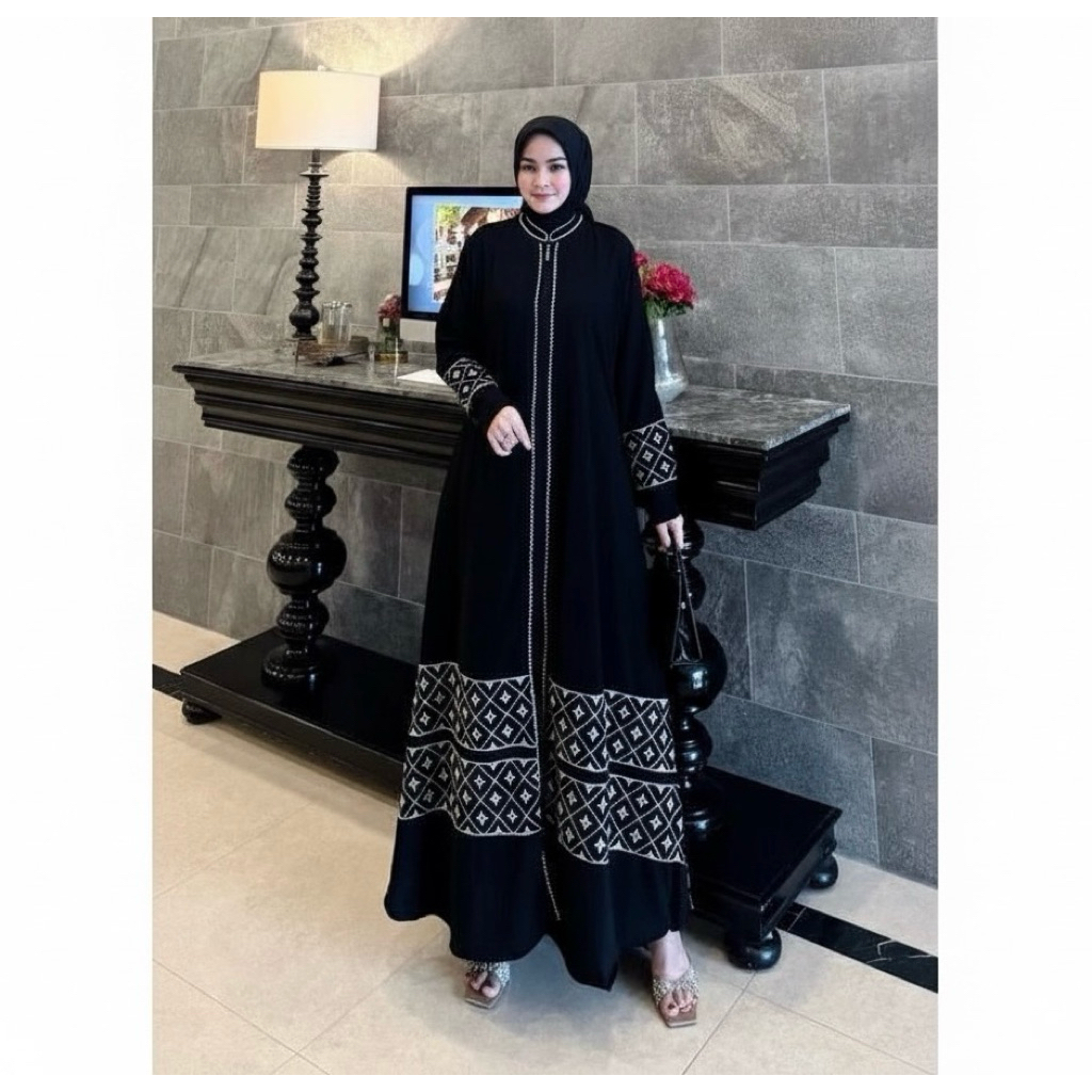 SALSA DRESS TERBARU GAMIS KONDANGAN BAHAN CERUTY BABYDOLL FULL FURING APLIKASI BORDIR ZIPER DEPAN