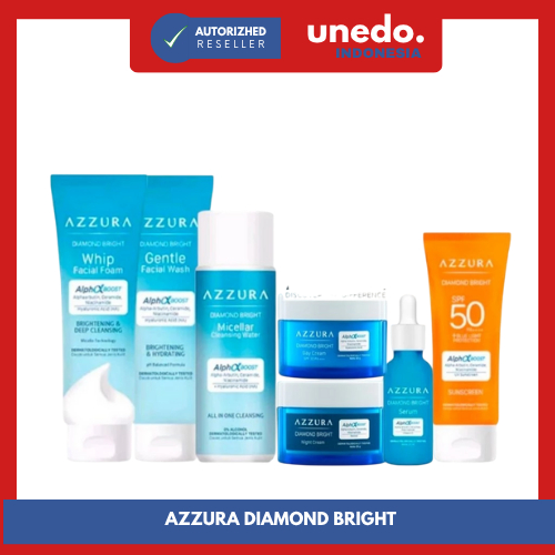AZZURA Diamond Bright Skincare Perawatan Wajah Facial Wash Day Night Cream Serum Moisturizer