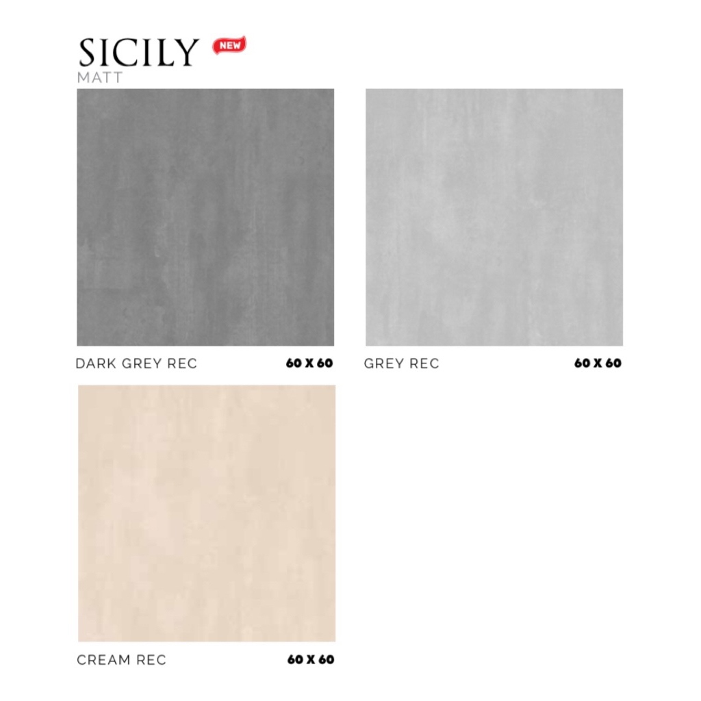 Keramik 60x60 Matt PLATINUM Rectified Sicily Series Motif Natural