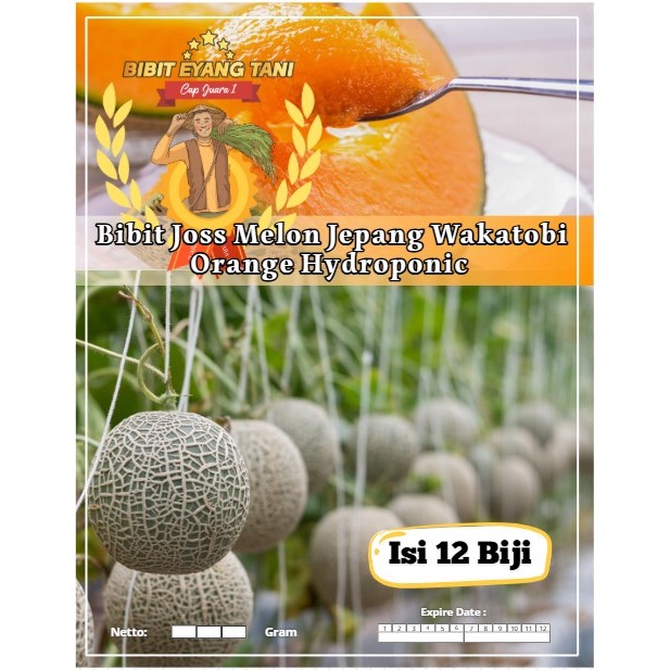 Bibit Joss Melon Jepang Wakatobi Orange Hydroponic | Biji Benih Melon Jepang Wakatobi Orange Hydropo
