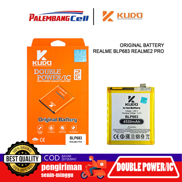 BATERAI ORIGINAL KUDO BLP729 FOR REALME 5i/5S/C3 DOUBLE POWER DAN DOUBLE IC / BLP729