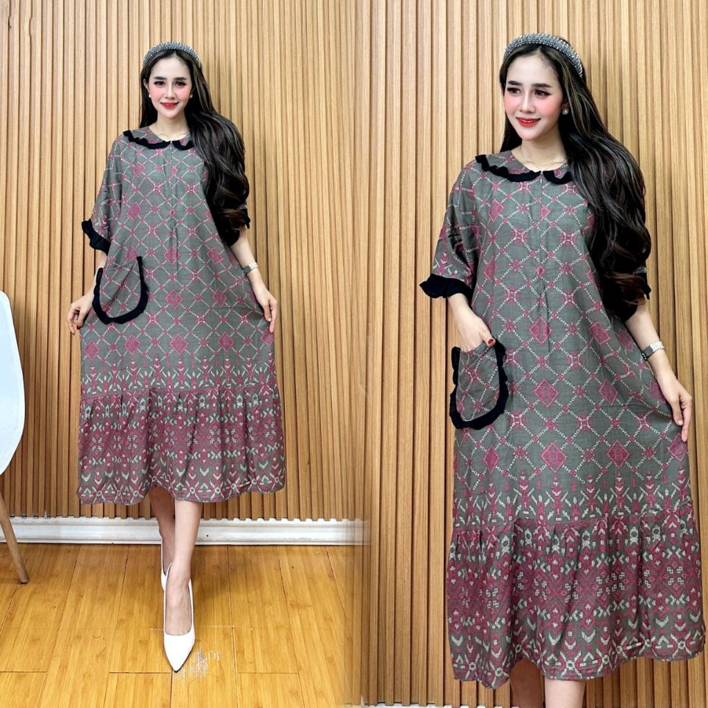 DASTER DRESS RAYON BUSUI AMAN PREMIUM REMPEL SAKU,BAWAH LENGAN TERBARU LD 120 PANJANG BAJU 115